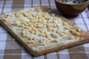 Gnocchi made during a cooking class in Italy