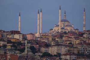 A beautiful view of Istanbul's Blue Mosque during a culinary vacation in Turkey with The International Kitchen.