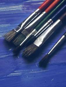 Painting supplies for a painting and cooking tour with The International Kitchen.