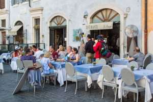 Dining out in Rome on a culinary vacation.