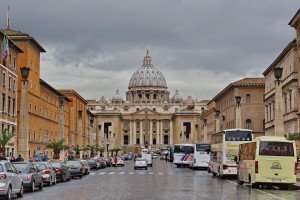 Visiting Vatican City during a cooking vacation in Italy.