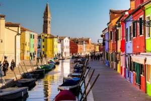 The beautiful island of Burano during a culinary tour of Venice with The International Kitchen.