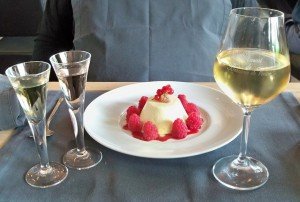 Dessert and wine on a culinary tour in Europe
