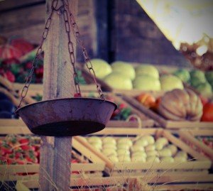 Produce at a farmer's market on your cooking vacation in Italy