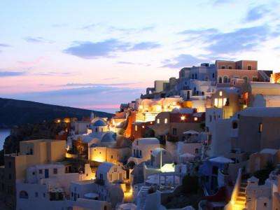 A view of Santorini Greece on a culinary tour with TIK