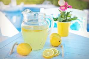 Fourth of July lemonade for a holiday celebration.