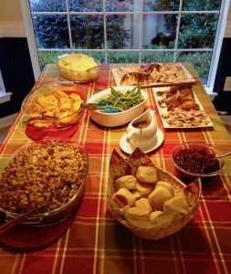 Thanksgiving dinner buffet.