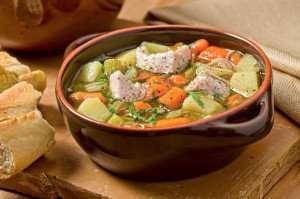 Hearty turkey soup made with Thanksgiving leftovers.