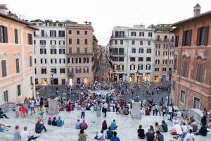 Visiting Piazza di Spagna in Rome.