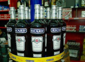Bottles of Ricard on a French culinary vacation