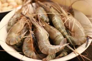 Raw prawns ready for a cooking class with The International Kitchen.