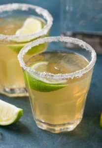 Margaritas with fabulous Mexican fare on a cooking vacation in Mexico.