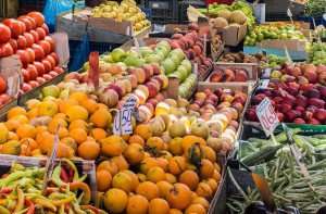 A market on the island of Crete, explored during our Greece culinary vacations.