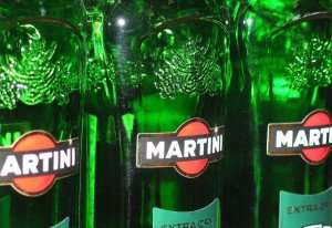 Dry vermouth ready for making a classic martini cocktail.
