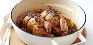 Quail with Calvados Sauce from our France Cooking Vacation