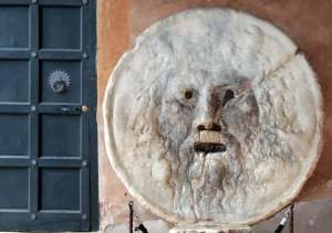 The famous bocca della verita in Rome, Italy.