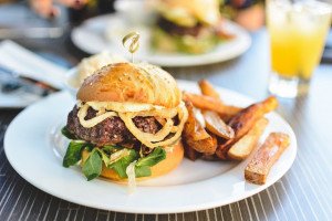 Hamburger at a gastro pub on a foodie tour of Chicago