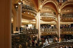 The famed Galleries Lafayette, one of the largest departments stores in Paris.
