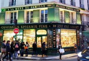 Visiting a famous Paris sweet shop in the L'Opera neighborhood.