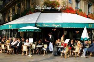 The famed Paris cafe, Les Deux Magots.