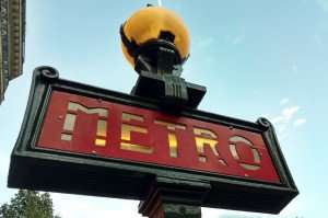 Metro sign in Paris on our Paris Tours and Paris cooking classes. 