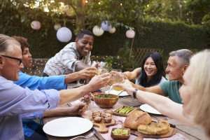 Toasting with friends on your cooking vacation