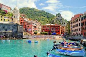 Vernazza harbor during a cooking vacation in the Cinque Terre with The International Kitchen.