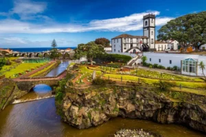 A beautiful view of Ponte Delgada in the Azores.