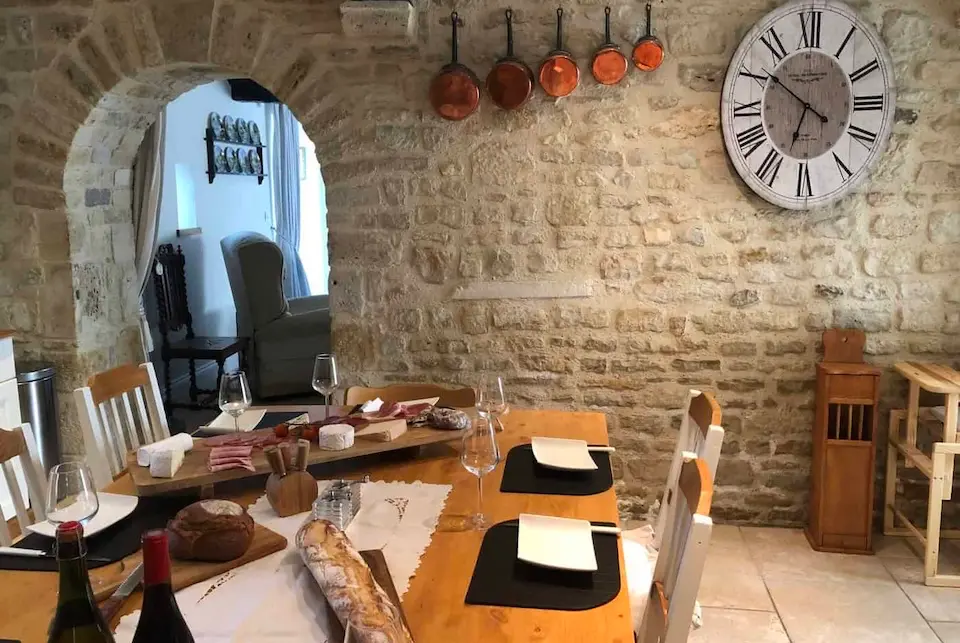 Image for Kitchen loving toward the living room at the gite.