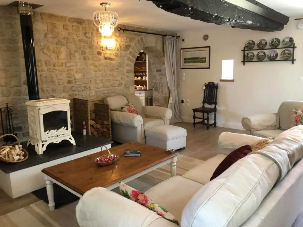 Image for The living room at the gite in Normandy.