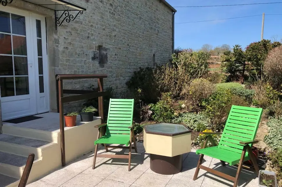 Image for The spacious private patio at the gite.