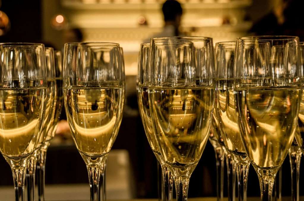 Glasses poured and ready for a champange toast!