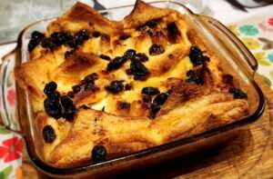 Delicious bread pudding during your cooking classes in Scotland.