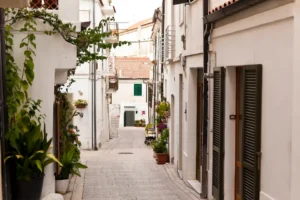 A view of a street in the old town of Termoli, Italy.
