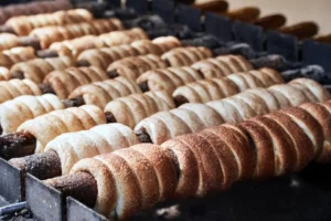 Traditional trdelnik pastries in Czechia.