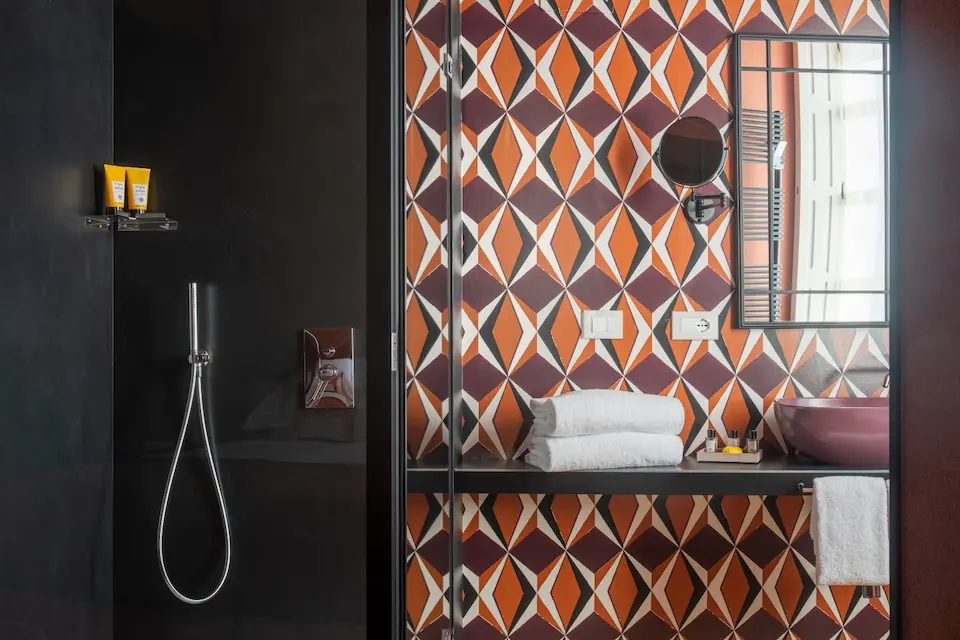 Image for Shower and bath detail at the Bellacorte in Parma.