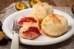 Tasty Czech fruit dumplings.