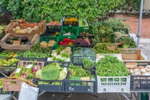 Visiting the market on your Italy cooking vacation.