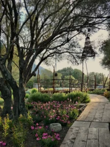 The outdoors spaces at Hotel Su Gologone