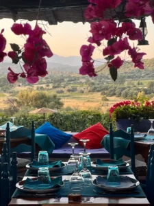 Terrace views at Hotel Su Gologone