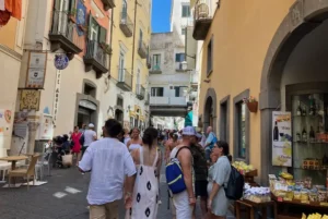 Strolling through Amalfi on a summer day, Amalfi Coast Italy.