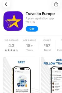 Travel to Europe app.