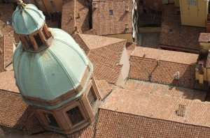 Looking over the rooftops of Bologna and cooking on a tour of Emilia Romagna with The International Kitchen.