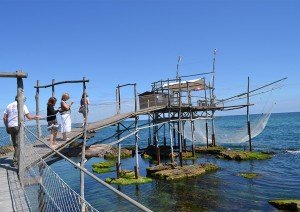 Trabocco fishing hut during your cooking vacation in Italy