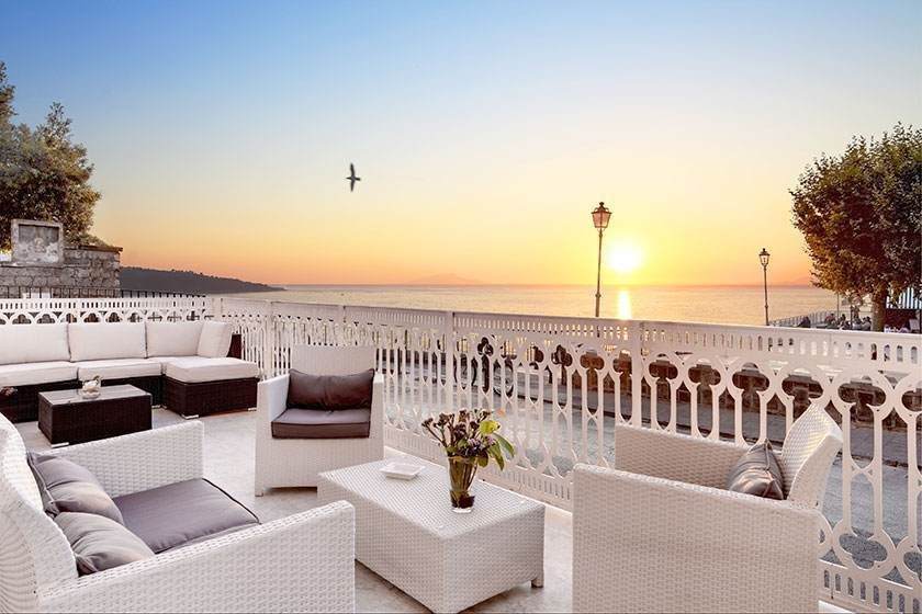 A view of the terrace on our Sorrento cooking vacation