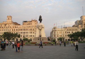 Plaza in Lima on your Peru cooking vacation