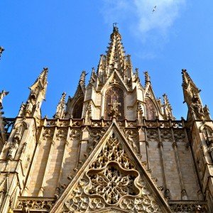A view of the cathedral in Barcelona