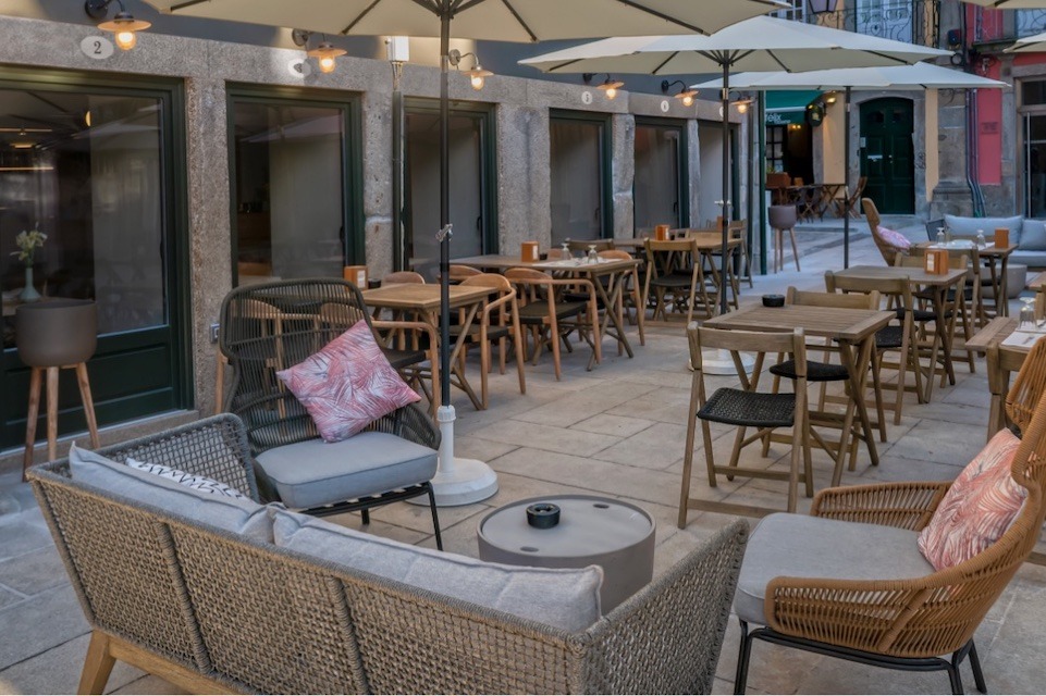 Image for The terrace in front of the Porta Nova Collection House in Braga.