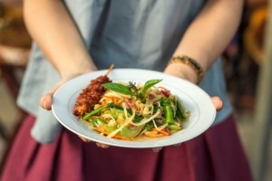 Khmer green papaya salad "bok lahong"