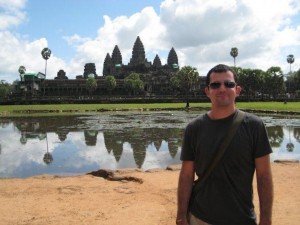 TIK's Adrian at Angkor Wat on a culinary tour of Cambodia